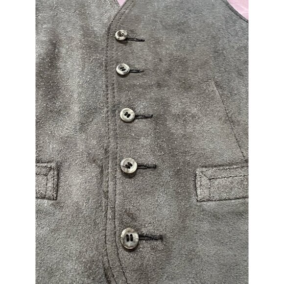 Or-Olon Suede Leather Vest Men Size 40 Brown Button Down Dress Style Classic - Picture 7 of 12